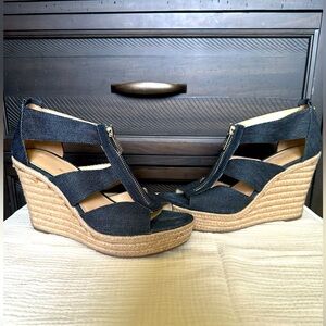 Michael Kors denim Damita wedge